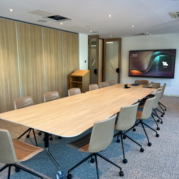 A board room with stylish fittings.